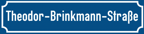 Straßenschild Theodor-Brinkmann-Straße