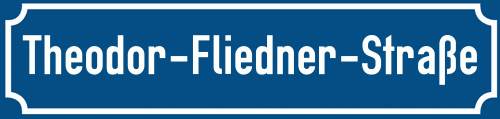 Straßenschild Theodor-Fliedner-Straße