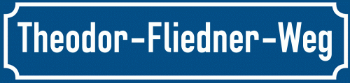 Straßenschild Theodor-Fliedner-Weg