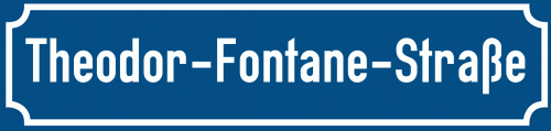Straßenschild Theodor-Fontane-Straße zum kostenlosen Download