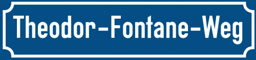Straßenschild Theodor-Fontane-Weg