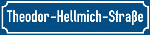 Straßenschild Theodor-Hellmich-Straße zum kostenlosen Download