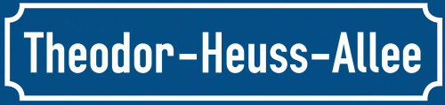 Straßenschild Theodor-Heuss-Allee zum kostenlosen Download