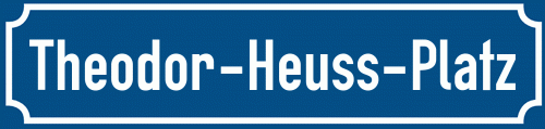 Straßenschild Theodor-Heuss-Platz zum kostenlosen Download