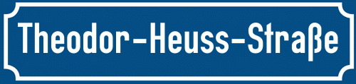 Straßenschild Theodor-Heuss-Straße zum kostenlosen Download