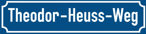 Straßenschild Theodor-Heuss-Weg zum kostenlosen Download