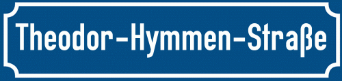 Straßenschild Theodor-Hymmen-Straße