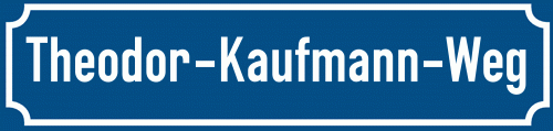 Straßenschild Theodor-Kaufmann-Weg zum kostenlosen Download