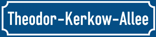 Straßenschild Theodor-Kerkow-Allee