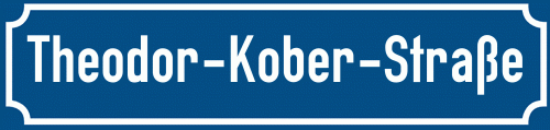 Straßenschild Theodor-Kober-Straße