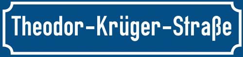 Straßenschild Theodor-Krüger-Straße