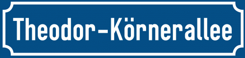 Straßenschild Theodor-Körnerallee