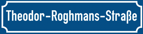 Straßenschild Theodor-Roghmans-Straße zum kostenlosen Download