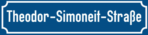 Straßenschild Theodor-Simoneit-Straße