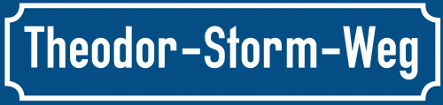 Straßenschild Theodor-Storm-Weg zum kostenlosen Download