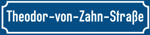 Straßenschild Theodor-von-Zahn-Straße