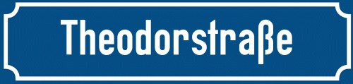 Straßenschild Theodorstraße zum kostenlosen Download