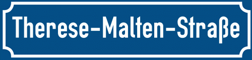 Straßenschild Therese-Malten-Straße