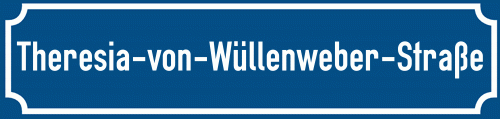 Straßenschild Theresia-von-Wüllenweber-Straße