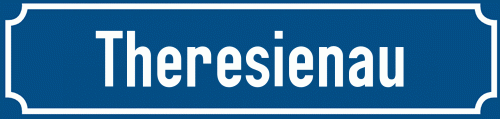 Straßenschild Theresienau zum kostenlosen Download