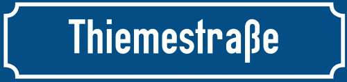 Straßenschild Thiemestraße zum kostenlosen Download