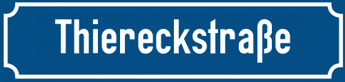 Straßenschild Thiereckstraße zum kostenlosen Download