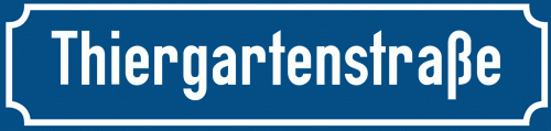 Straßenschild Thiergartenstraße zum kostenlosen Download
