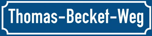 Straßenschild Thomas-Becket-Weg