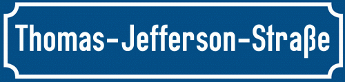 Straßenschild Thomas-Jefferson-Straße