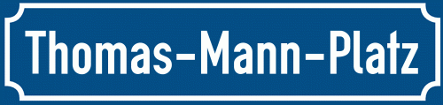 Straßenschild Thomas-Mann-Platz