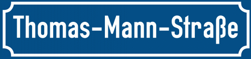 Straßenschild Thomas-Mann-Straße zum kostenlosen Download