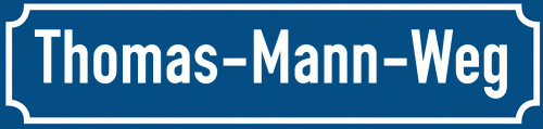 Straßenschild Thomas-Mann-Weg zum kostenlosen Download