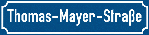 Straßenschild Thomas-Mayer-Straße zum kostenlosen Download