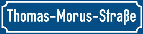 Straßenschild Thomas-Morus-Straße zum kostenlosen Download