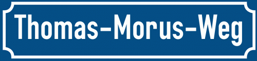 Straßenschild Thomas-Morus-Weg