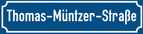 Straßenschild Thomas-Müntzer-Straße zum kostenlosen Download