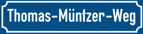 Straßenschild Thomas-Müntzer-Weg zum kostenlosen Download