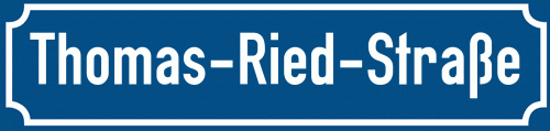Straßenschild Thomas-Ried-Straße