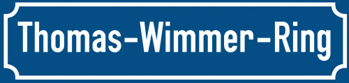 Straßenschild Thomas-Wimmer-Ring