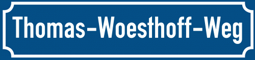Straßenschild Thomas-Woesthoff-Weg