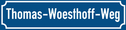 Straßenschild Thomas-Woesthoff-Weg zum kostenlosen Download