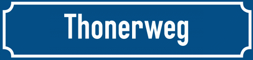 Straßenschild Thonerweg