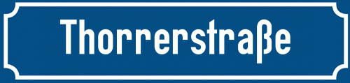 Straßenschild Thorrerstraße zum kostenlosen Download