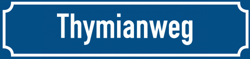 Straßenschild Thymianweg
