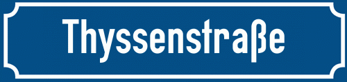 Straßenschild Thyssenstraße zum kostenlosen Download