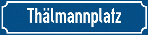 Straßenschild Thälmannplatz zum kostenlosen Download