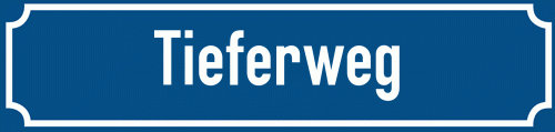 Straßenschild Tieferweg zum kostenlosen Download