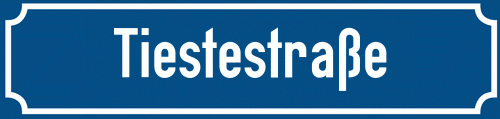 Straßenschild Tiestestraße zum kostenlosen Download
