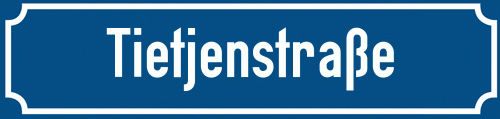 Straßenschild Tietjenstraße
