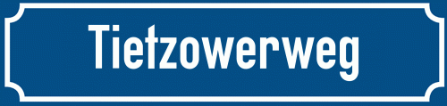 Straßenschild Tietzowerweg